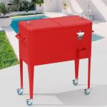 80 Quart Rolling Cooler with Bottle Opener