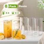 8-Piece Unbreakable Plastic Drinking Glass Set