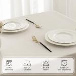 Beige Waterproof Linen Tablecloth for Outdoor Dining