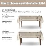 Beige Waterproof Linen Tablecloth for Outdoor Dining