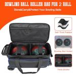 LARIPOP 2-Ball Wheeled Bowling Bag with Handle