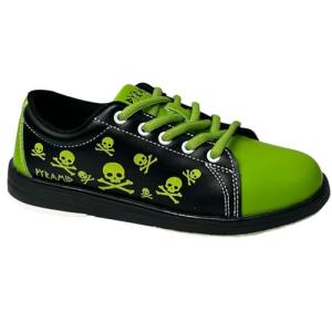 Pyramid Youth Skull Black/Green Bowling Shoes Size 1