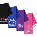 Funny Embroidered Bowling Towels - 4 Pack