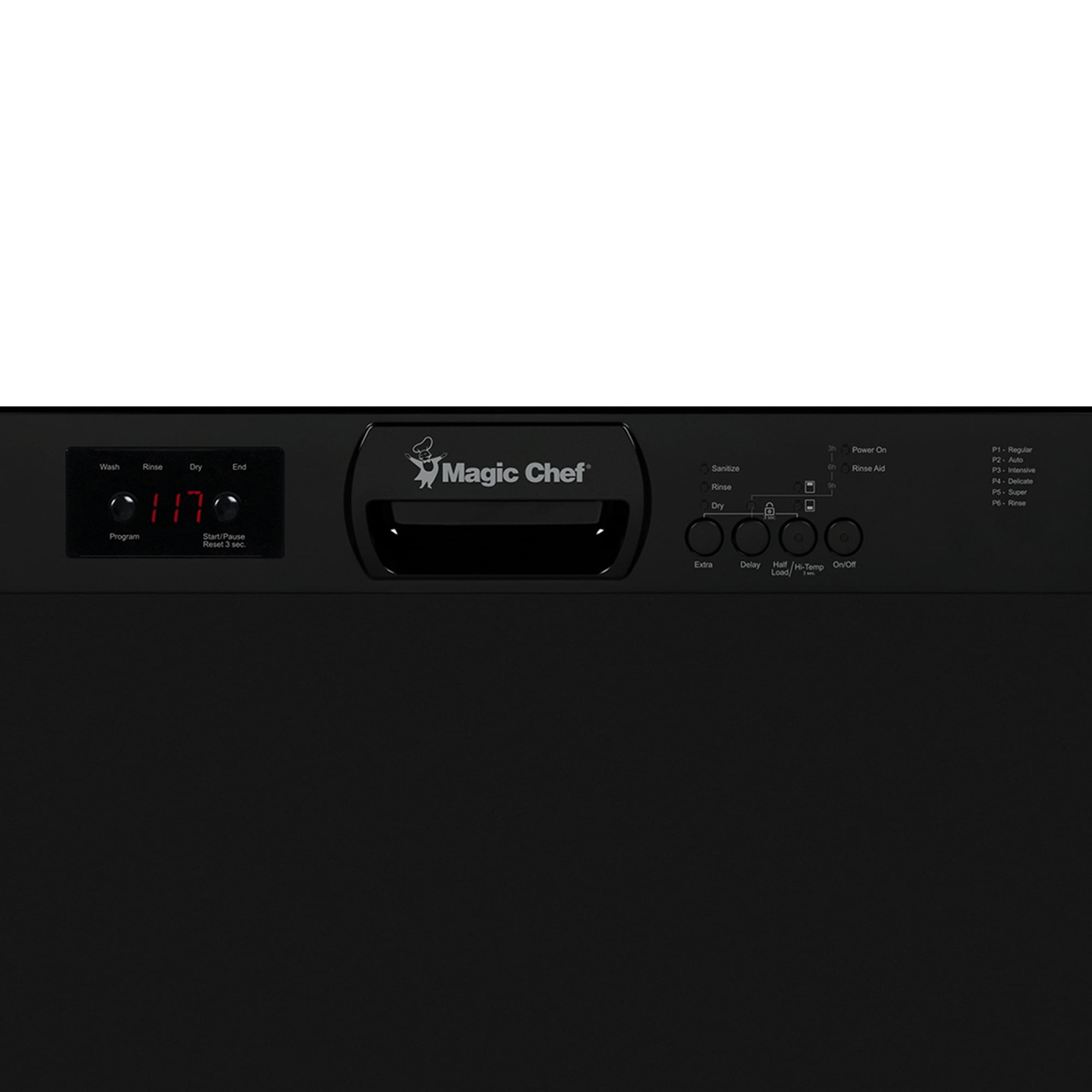 Magic Chef 24" Black Built-in Tall Tub Dishwasher