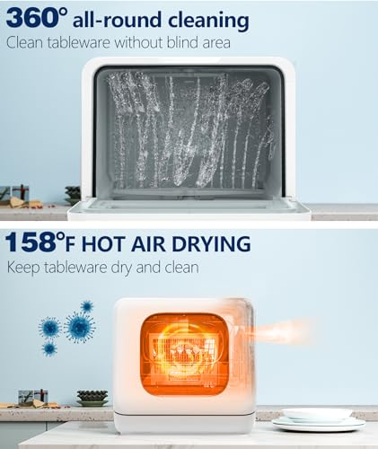 Joy Pebble Portable Countertop Dishwasher with 5 Programs