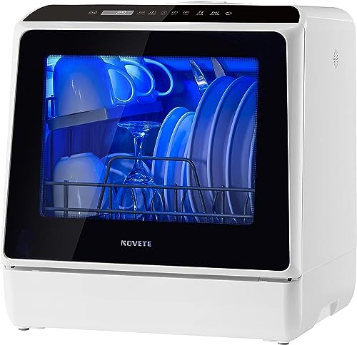 NOVETE Portable Countertop Dishwasher with 5 Wash Programs