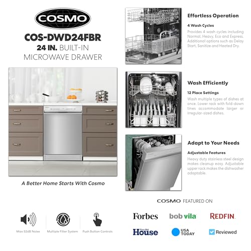 COSMO 24" Front Control Tall Tub Dishwasher