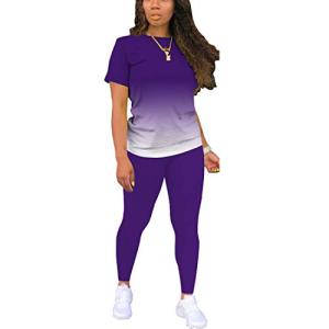 Nimsruc Women's Gradient Purple Athletic Jogging Set