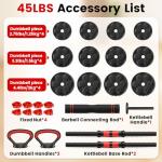 Adjustable 45lbs Dumbbell Set for Home Gym