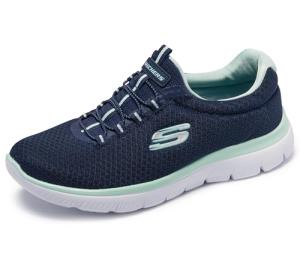 Skechers Women's Summits Sneaker in Navy Aqua