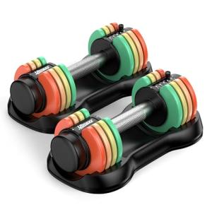 Uboway Adjustable Dumbbell Set with Storage Tray
