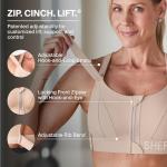 SHEFIT High-Impact Adjustable Zip Front Sports Bra