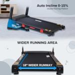 ATEEDGE Foldable Treadmill with Bluetooth, 15% Incline