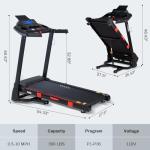 ATEEDGE Foldable Treadmill with Bluetooth, 15% Incline