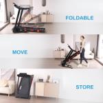 ATEEDGE Foldable Treadmill with Bluetooth, 15% Incline