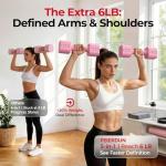 5-in-1 Adjustable Dumbbell Set for Women, Pink