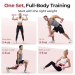 5-in-1 Adjustable Dumbbell Set for Women, Pink