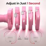 5-in-1 Adjustable Dumbbell Set for Women, Pink
