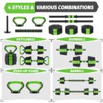 Adjustable 4-in-1 Dumbbell Weight Set for Home Gym