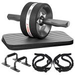 EnterSports Abs Roller Wheel and Push Up Bar Set