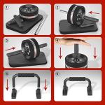 EnterSports Abs Roller Wheel and Push Up Bar Set