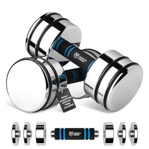 Adjustable Chrome Dumbbell Set 10lb Pair