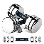 Adjustable Chrome Dumbbell Set 10lb Pair