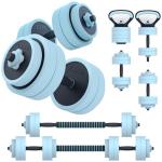 PASYOU 45lbs Adjustable Dumbbell and Kettlebell Set