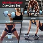 PASYOU 45lbs Adjustable Dumbbell and Kettlebell Set