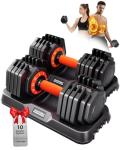 Adjustable 25lb Dumbbell Set with Anti-Slip Grip