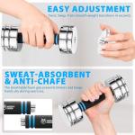 Adjustable Chrome Dumbbell Set 10lb Pair