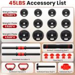 45lbs Adjustable Dumbbell Set for Home Workouts