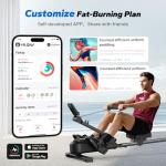 Foldable Magnetic Rowing Machine with App and Coaching