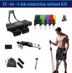 Ab Roller with Resistance Bands and Travel Bag
