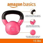 15-Pound Pink Vinyl Kettlebell for Strength Training