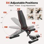 YOLEO Foldable Adjustable Weight Bench for Home Gym