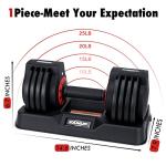 Adjustable Dumbbells Set 25/55 lbs for Workouts