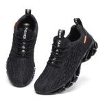 Men's All Black Breathable Walking Sneakers
