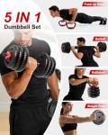 Adjustable 5-in-1 Dumbbell Set for Home Gym