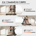 LONTEK Foldable Treadmill with 15% Incline and LED