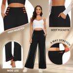 3-Pack Women's High Waisted Wide Leg Yoga Pants