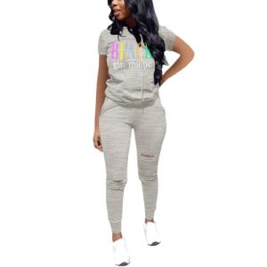 Nimsruc Women’s Summer Jogger Suit Set - Gray