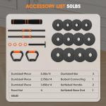 Adjustable 50LB Dumbbell Set for Home Workouts
