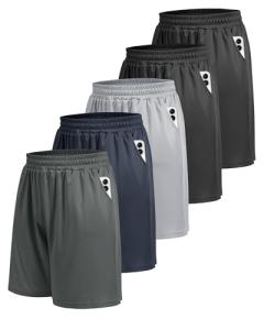 Men's 5 Pack Quick-Dry Athletic Gym Shorts