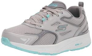 Skechers Women's Go Run Sneakers, Gray/Turquoise, 10 Wide
