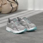 Skechers Women's Go Run Sneakers, Gray/Turquoise, 10 Wide