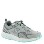 Skechers Women's Go Run Sneakers, Gray/Turquoise, 10 Wide