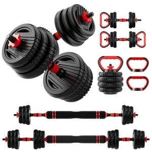 Adjustable Dumbbell Set, 5-in-1 Fitness Weights
