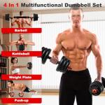 Adjustable Dumbbell Set, 5-in-1 Fitness Weights