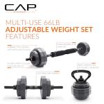 CAP Barbell 66 lb Adjustable Weight Set